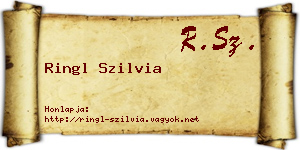 Ringl Szilvia névjegykártya