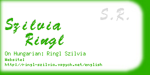 szilvia ringl business card